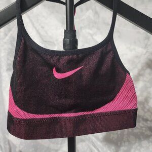 Girls Nike Size Small Pink and Black Sports Bra
